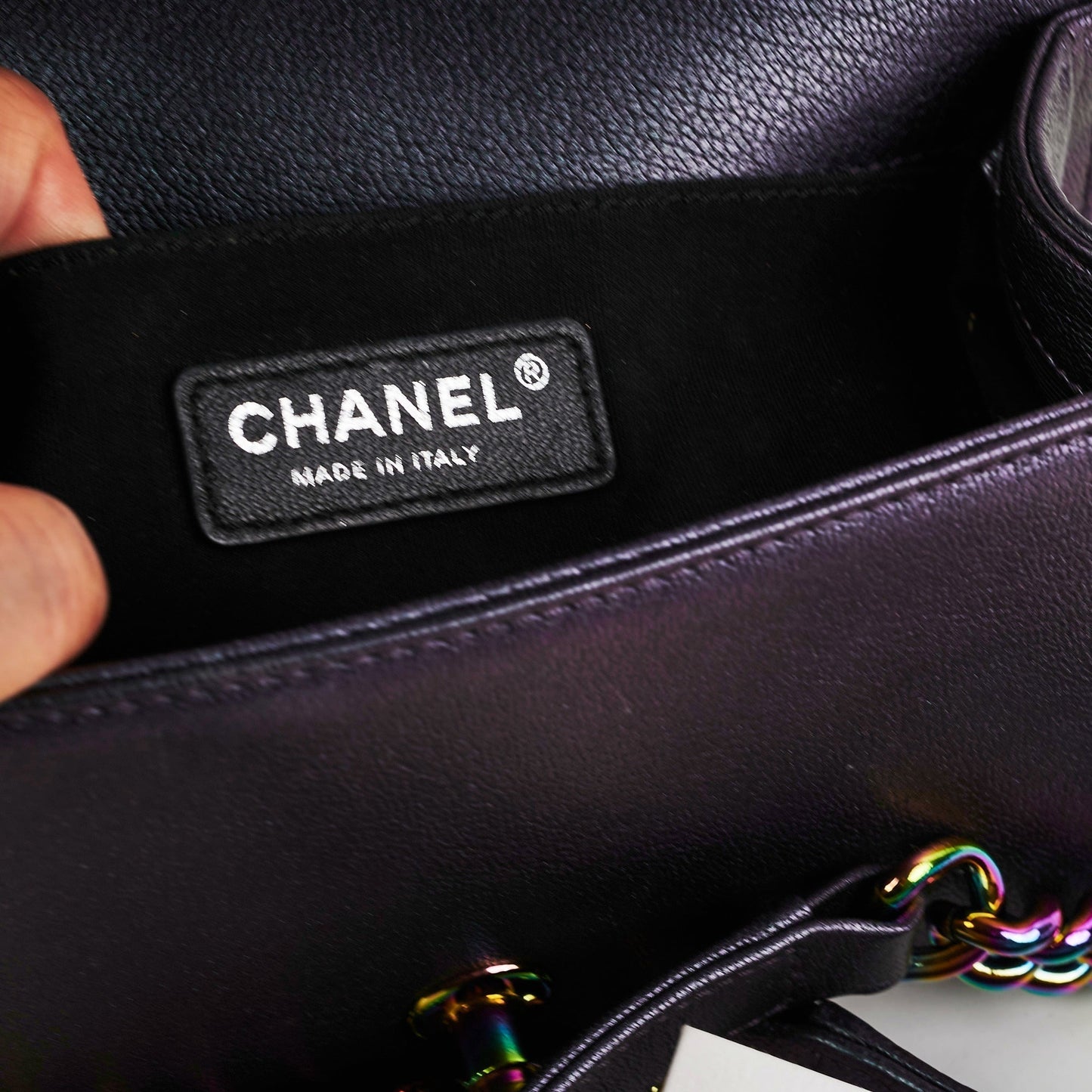 Chanel Small Boy Iridescent Purple Shoulder Bag