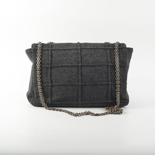 Chanel 2.55 Panelled Shoulder Bag Anthracite Grey