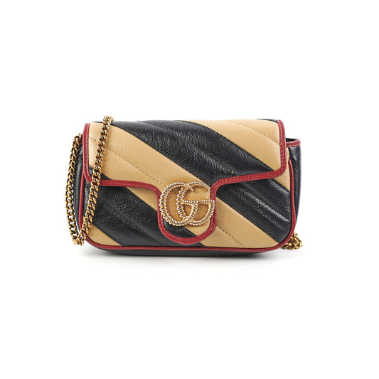 Gucci Super Mini Marmont Tri Colour Crossbody Bag