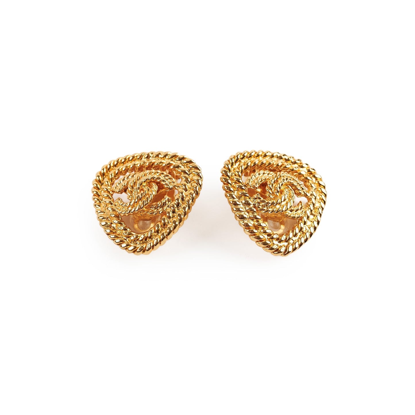 Chanel CC Triangle Clip-on Earrings