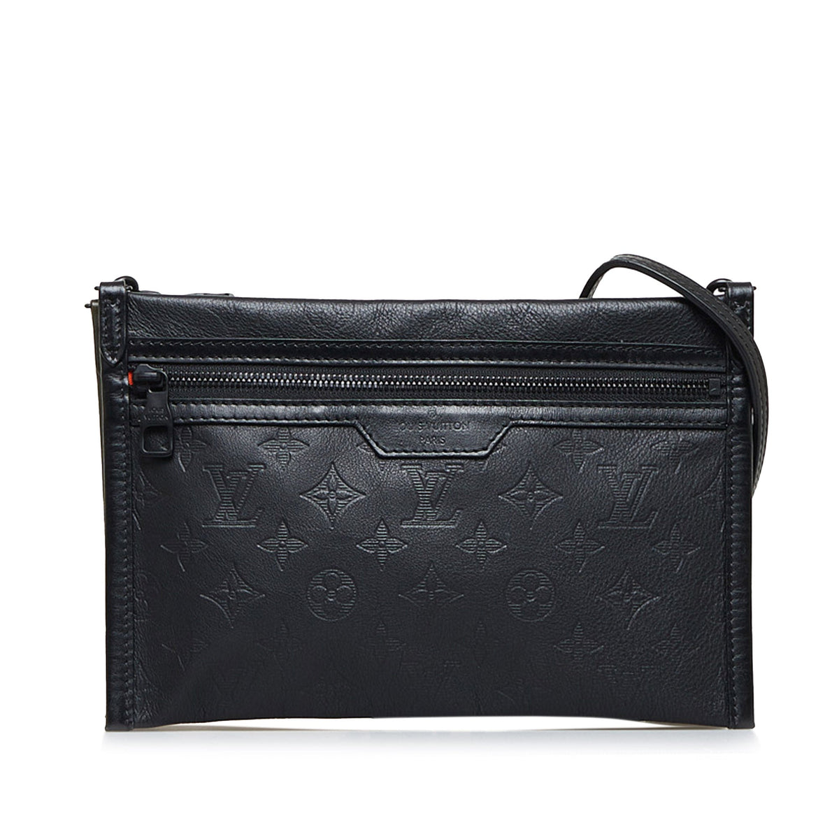 Louis Vuitton Shadow Double Flat Black Monogram Leather