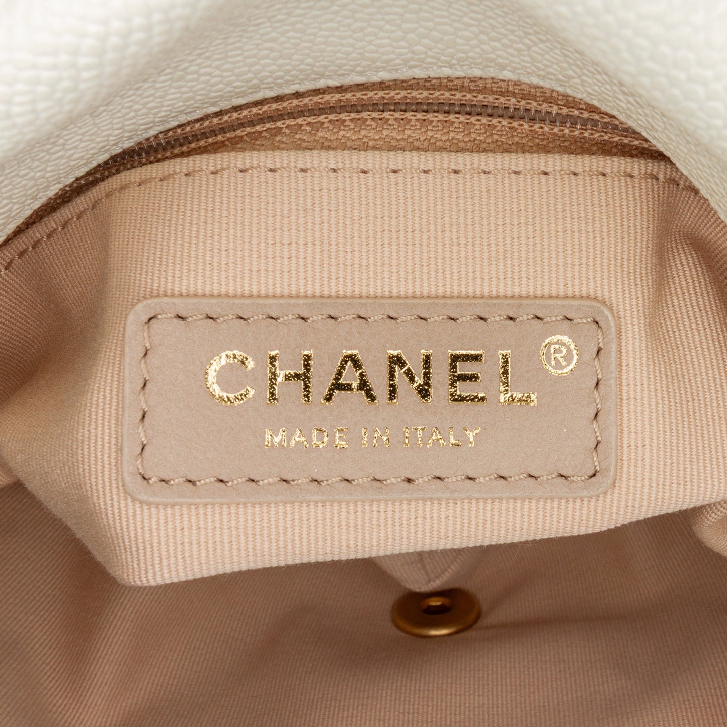 White Chanel Small Quilted Caviar Chain Melody Flap Crossbody Bag