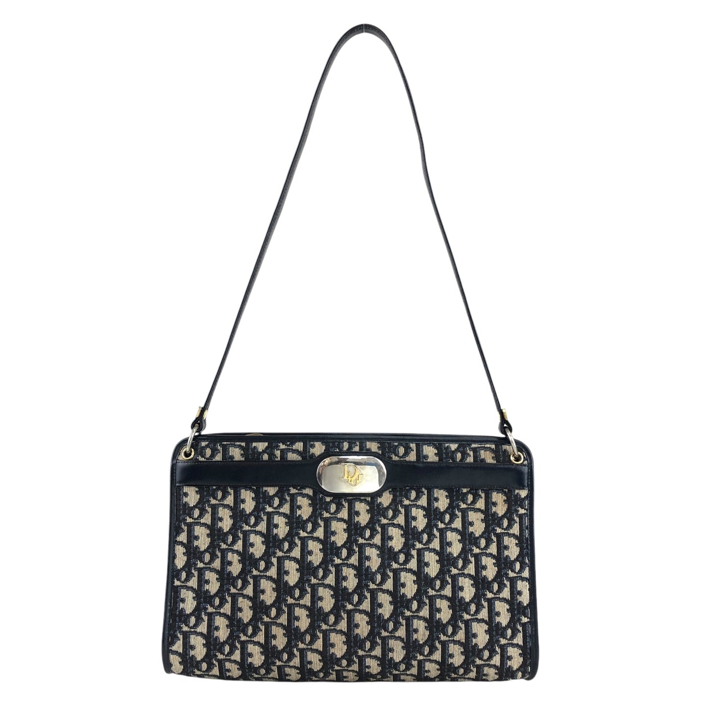 Christian Dior Trotter Logo Shoulder bag Navy Vintage mtygbu