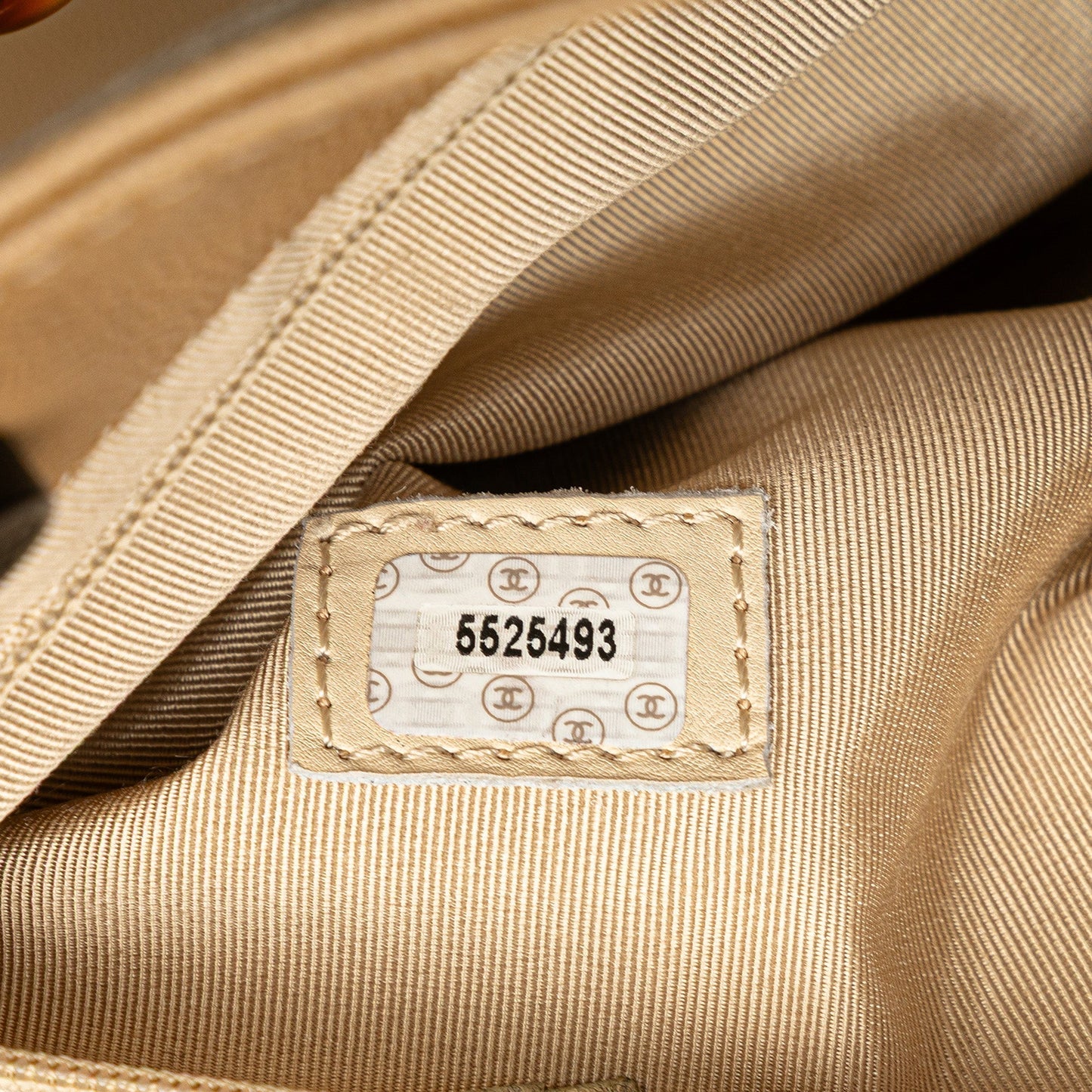 Tan Chanel CC Caviar Tortoise Chain Tote Bag
