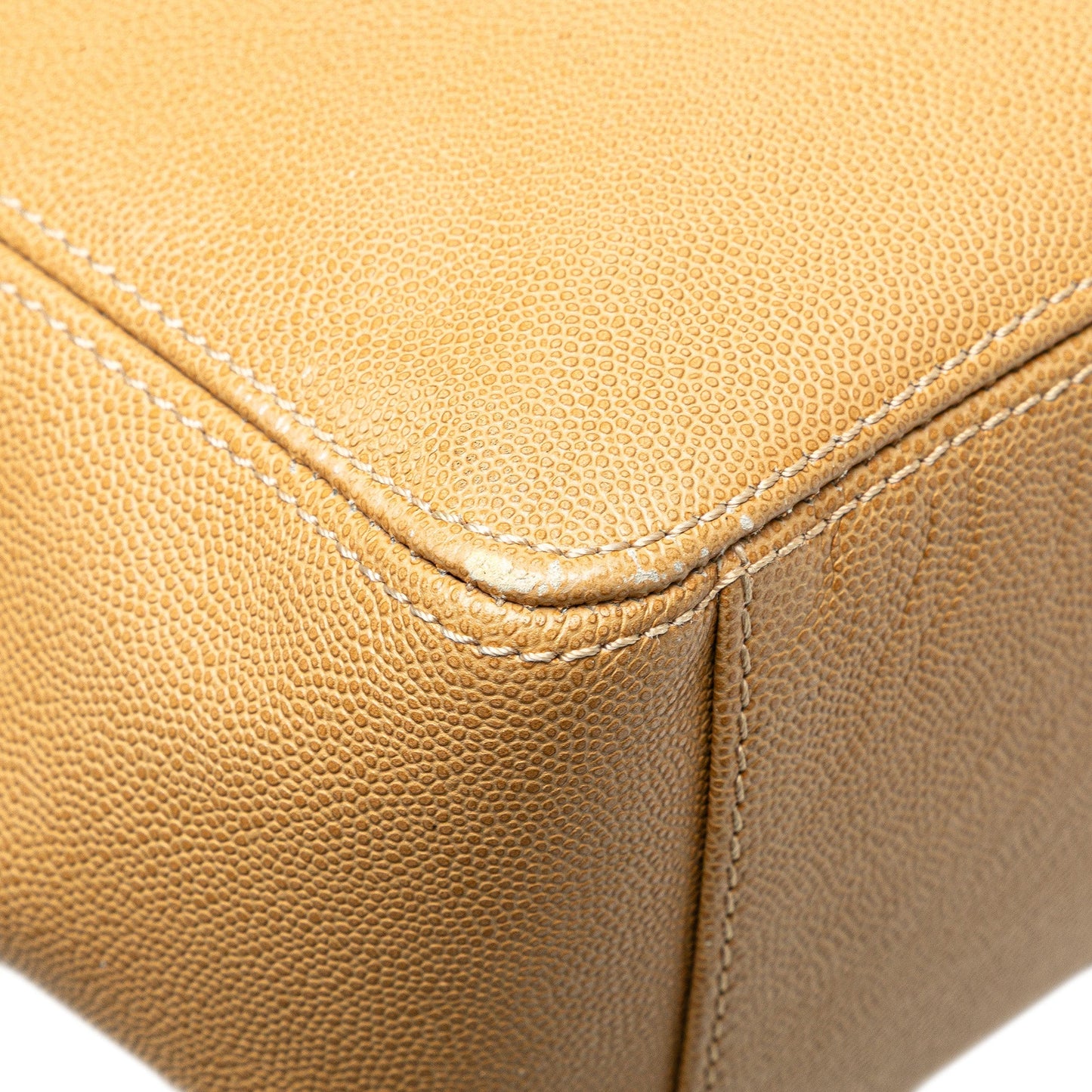 Tan Chanel CC Caviar Tortoise Chain Tote Bag