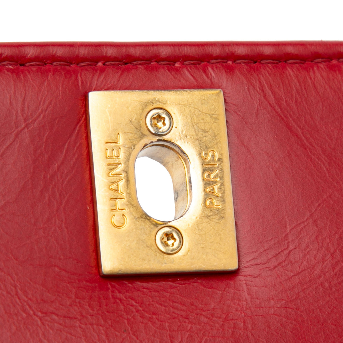 Red Chanel Small Lambskin Chevron Coco Top Handle Bag Satchel