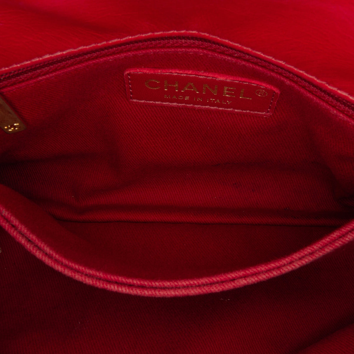 Red Chanel Small Lambskin Chevron Coco Top Handle Bag Satchel