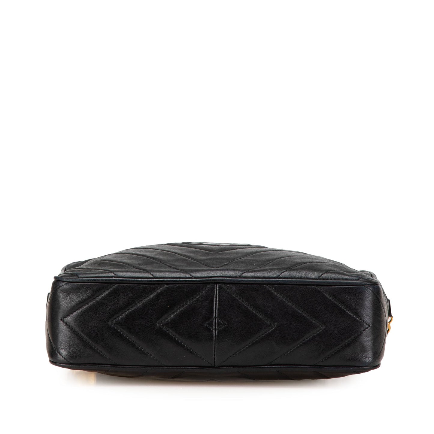Black Chanel CC Chevron Quilted Lambskin Tassel Camera Case Crossbody Bag