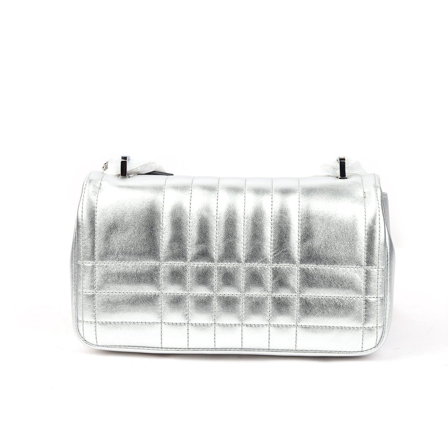 Burberry Lola Leather Silver Shoulder Bag