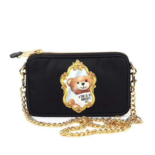 Moschino Teddy Mirror Nylon Crossbody Bag