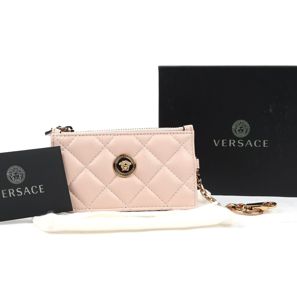 Medusa Quilted Lambskin Leather Card Case
