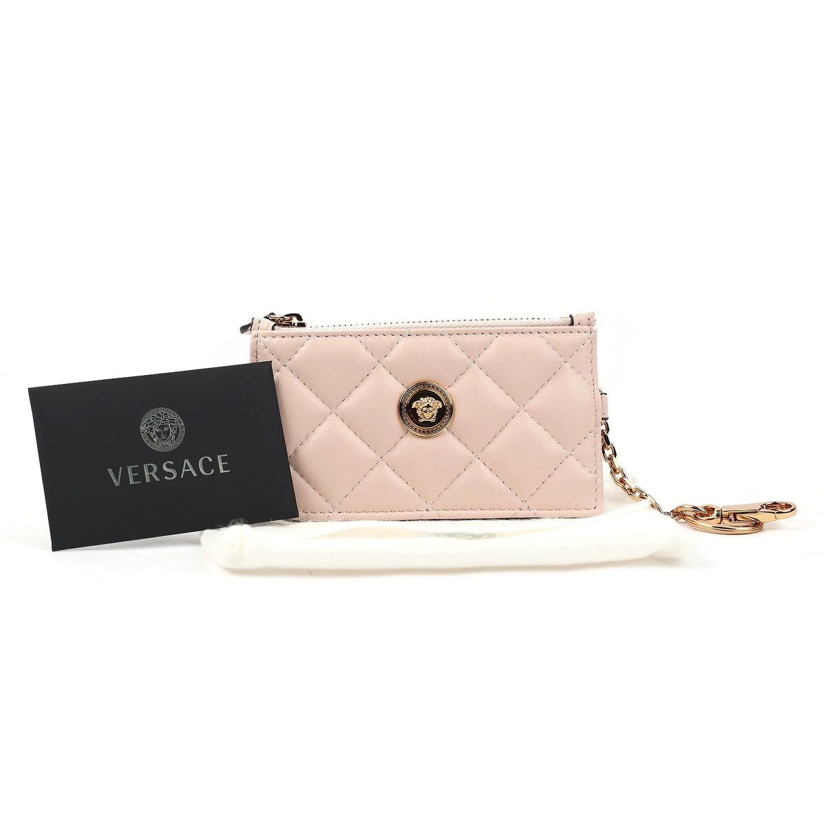 Medusa Quilted Lambskin Leather Card Case