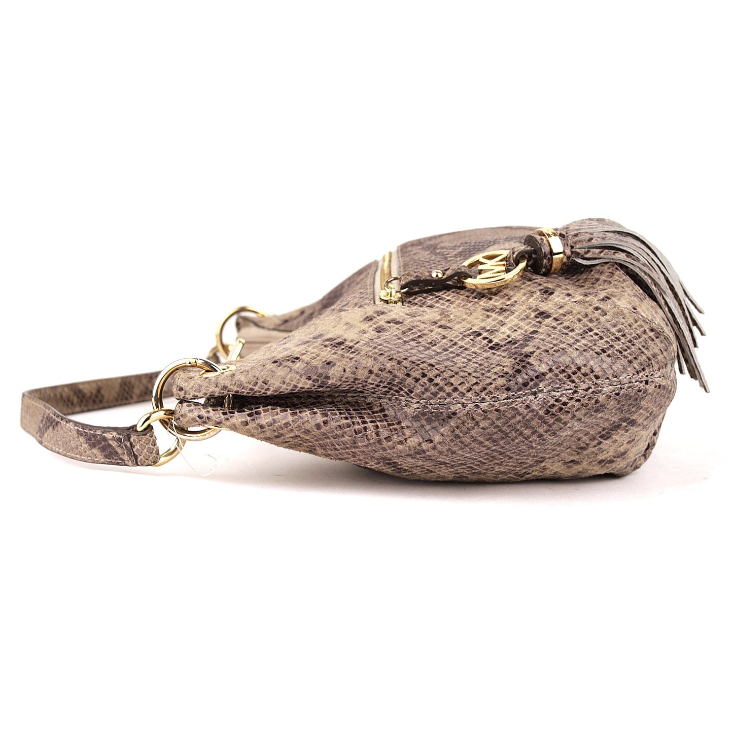 Michael Kors Grey/Black Python Embossed Leather Crossbody Bag