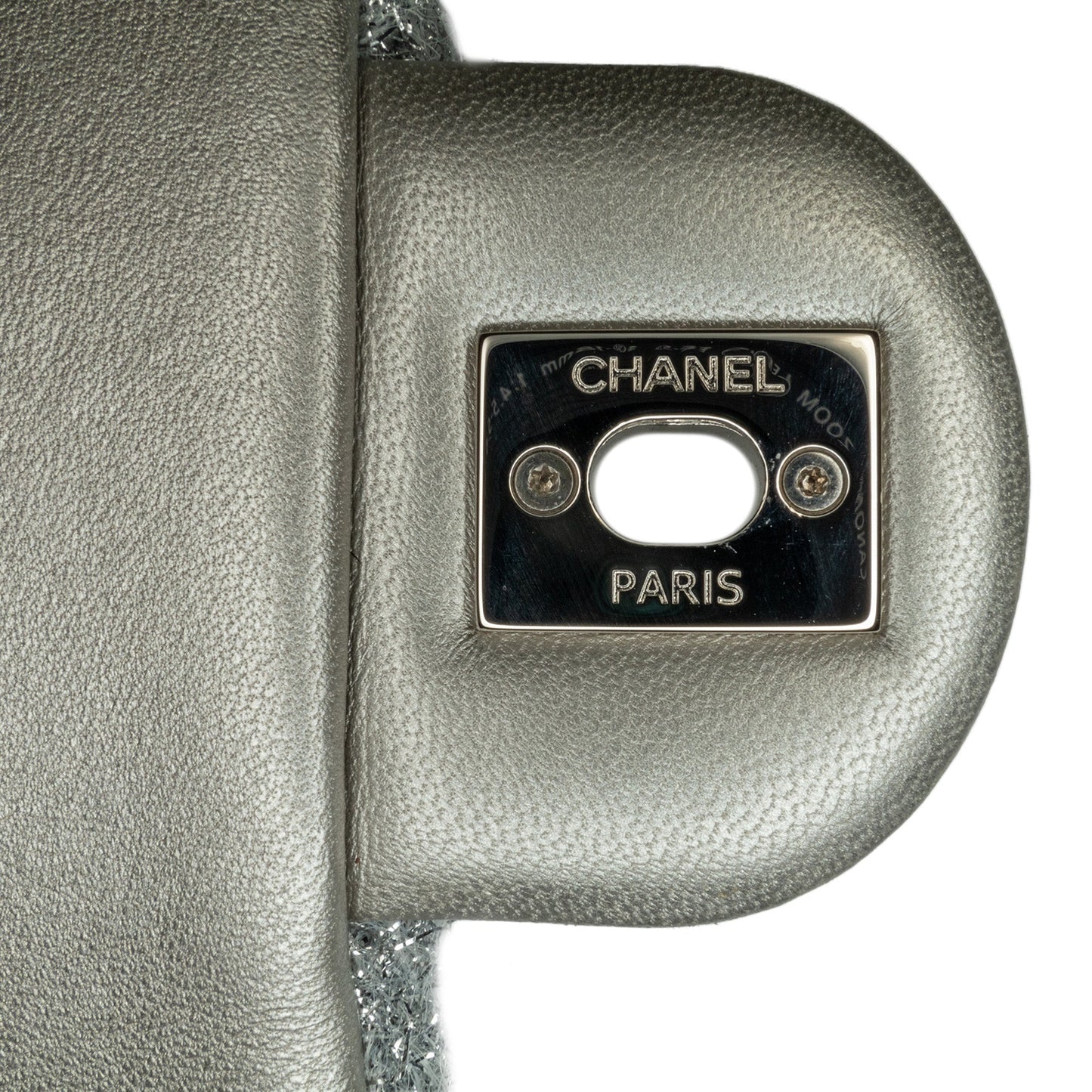 Silver Chanel Large Quilted Lurex Ground Control Pluto Glitter Flap Crossbody Bag