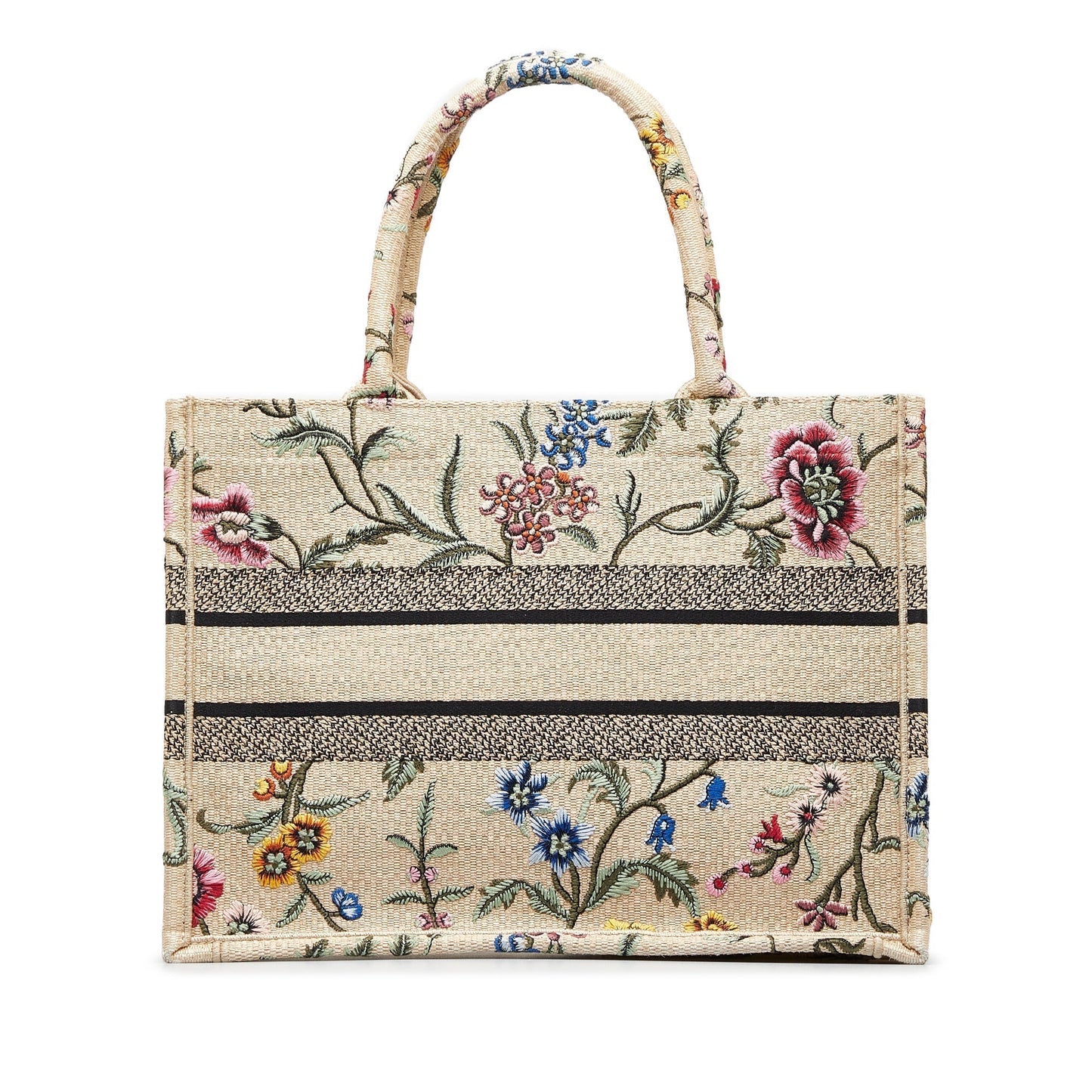 DIOR Medium Petite Fleurs Raffia Book Tote Tote Bag