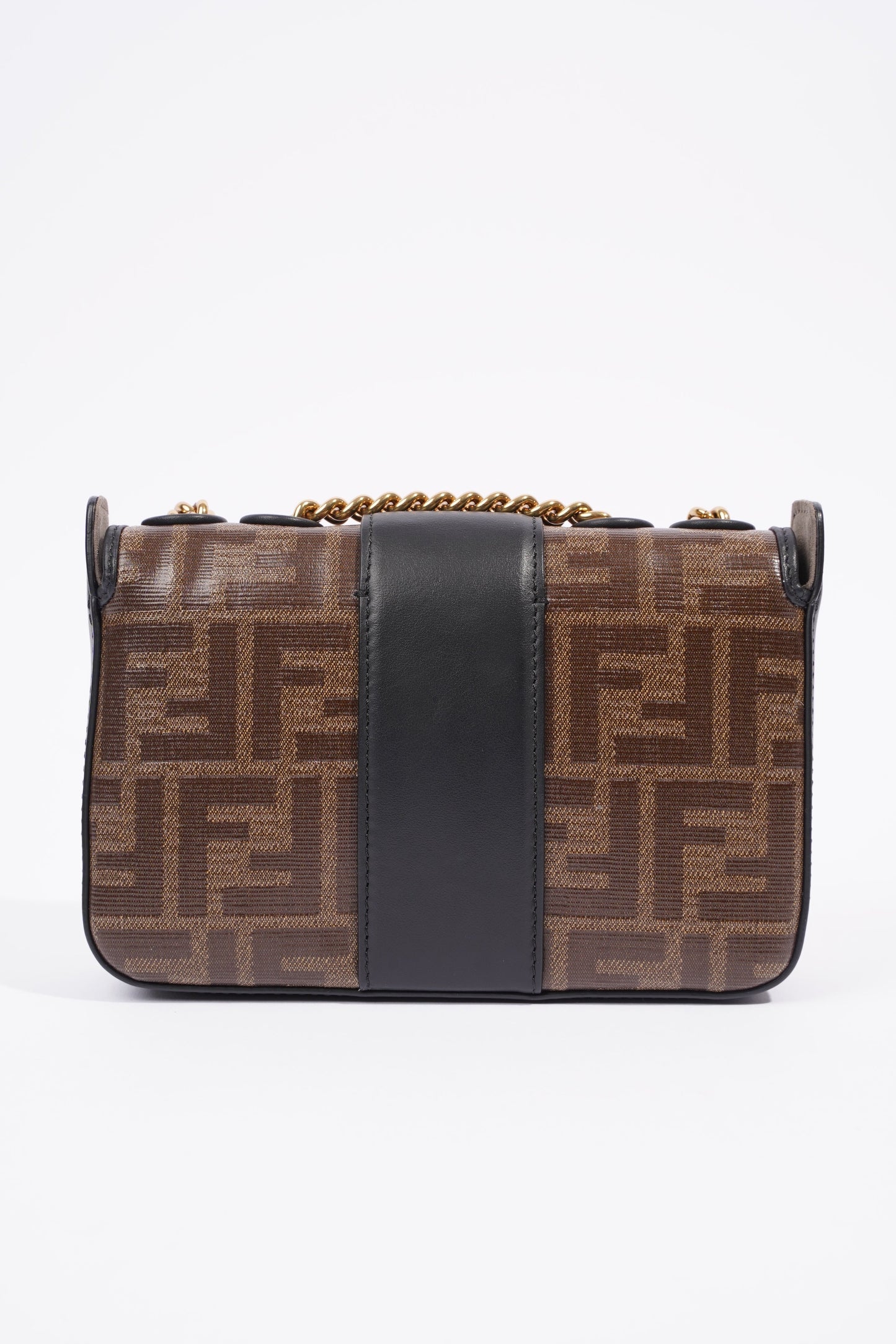Fendi Double F Bag Brown / Black Coated Canvas Mini