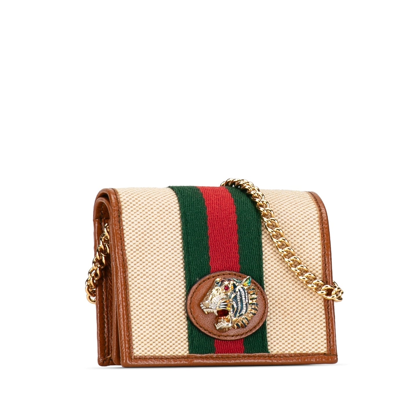 GUCCI Rajah Canvas Chain Wallet Small Wallets