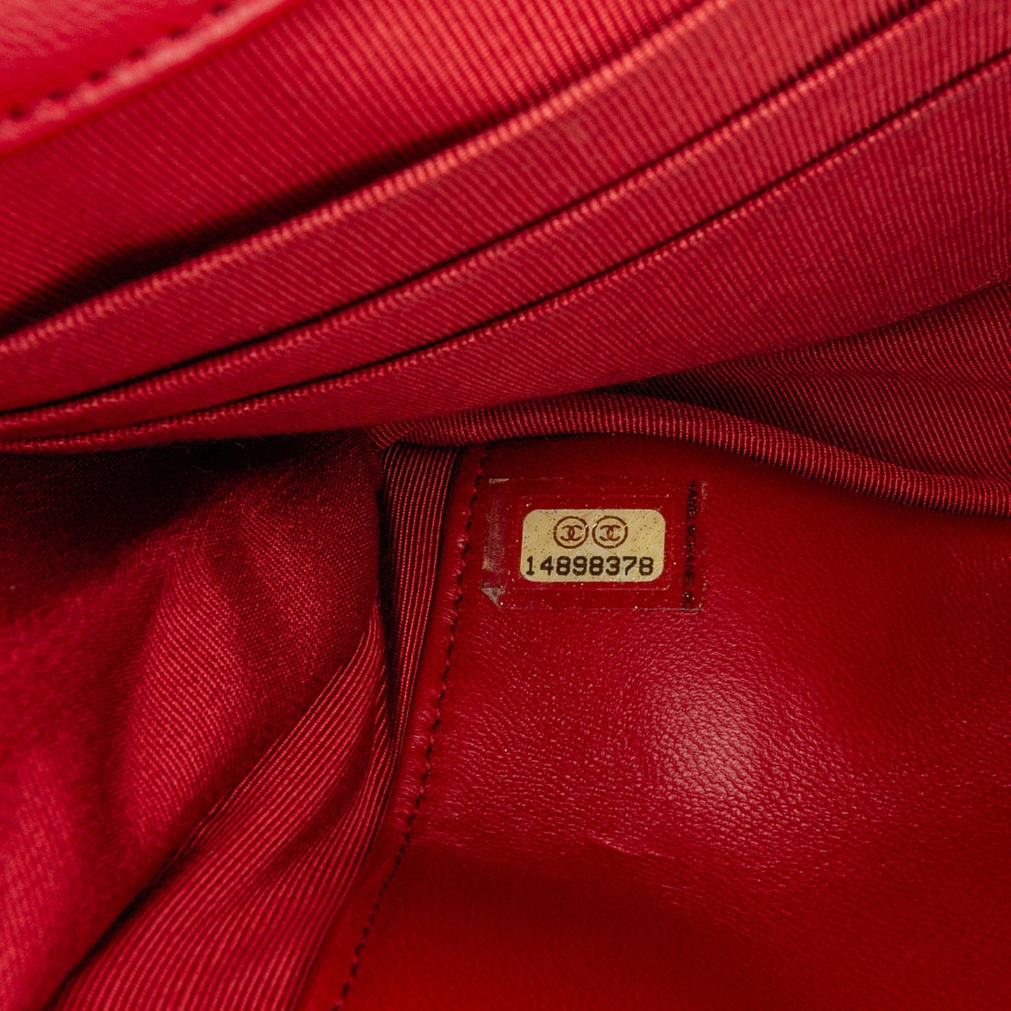Red Chanel Classic Lambskin Wallet on Chain Crossbody Bag