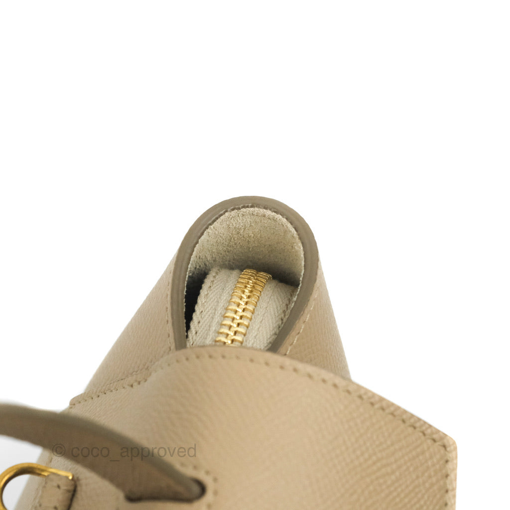 Celine Grained Calfskin Nano Belt Bag Light Taupe Gold Hardware