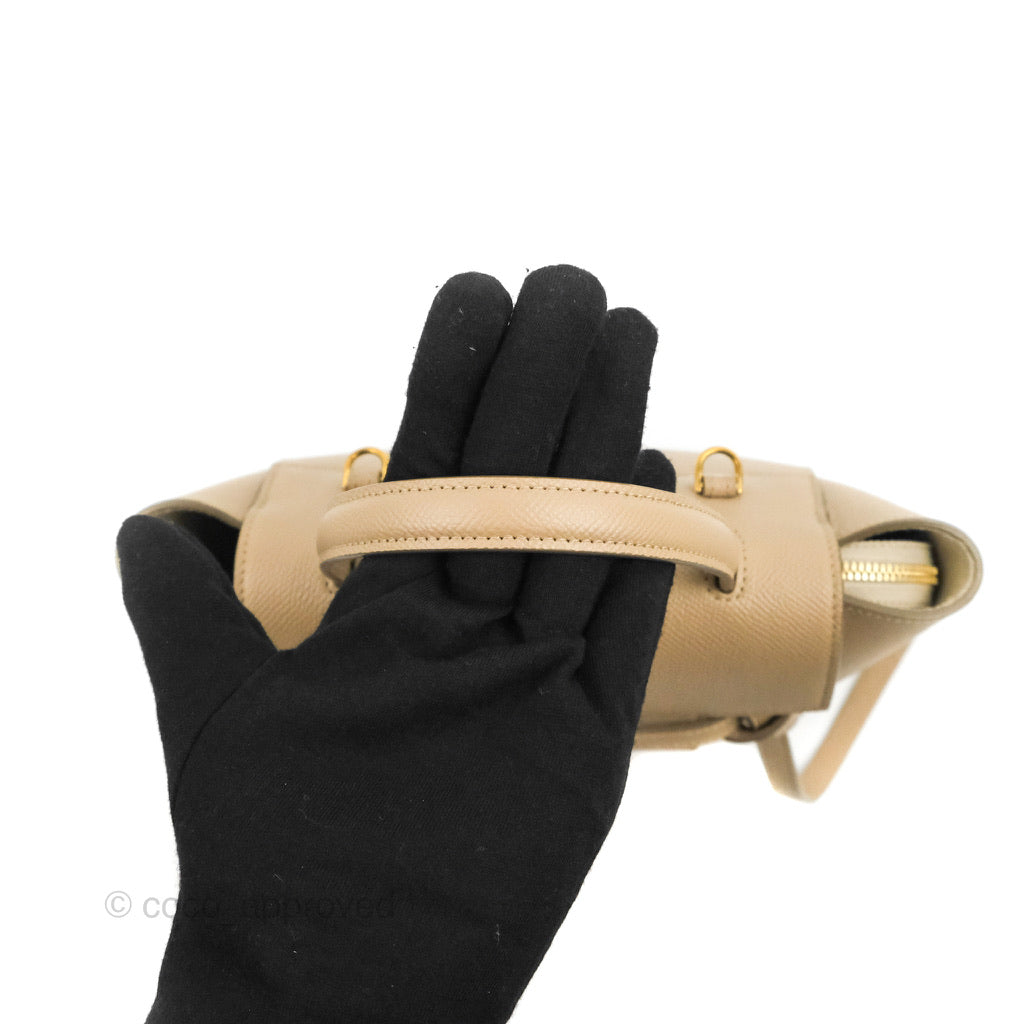 Celine Grained Calfskin Nano Belt Bag Light Taupe Gold Hardware