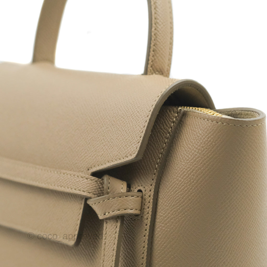 Celine Grained Calfskin Nano Belt Bag Light Taupe Gold Hardware