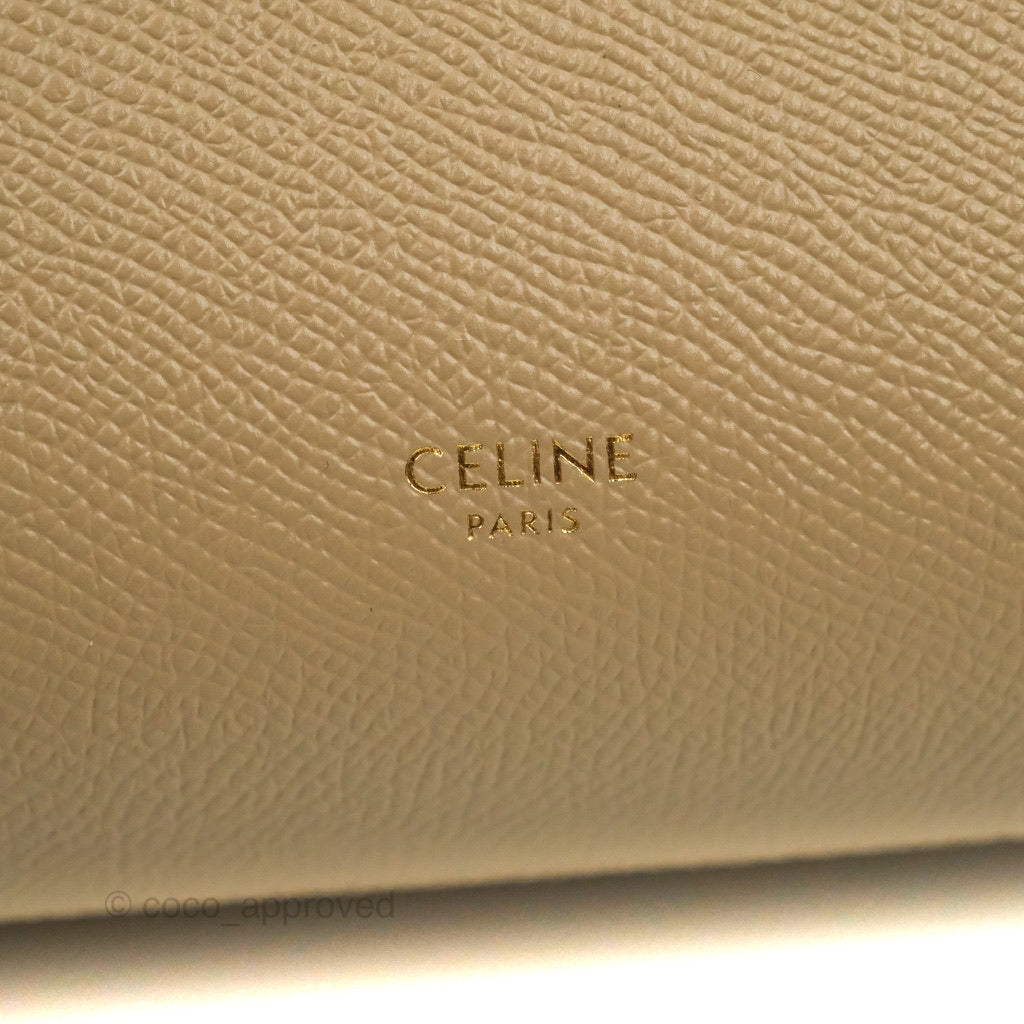 Celine Grained Calfskin Nano Belt Bag Light Taupe Gold Hardware