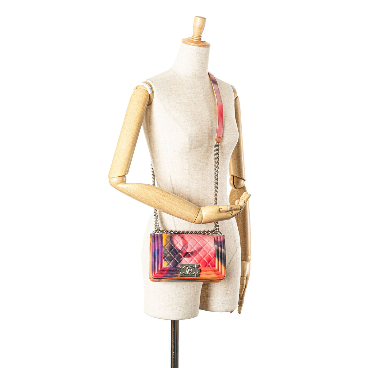 Multicolor Chanel Small Lambskin Flower Power Boy Flap Satchel