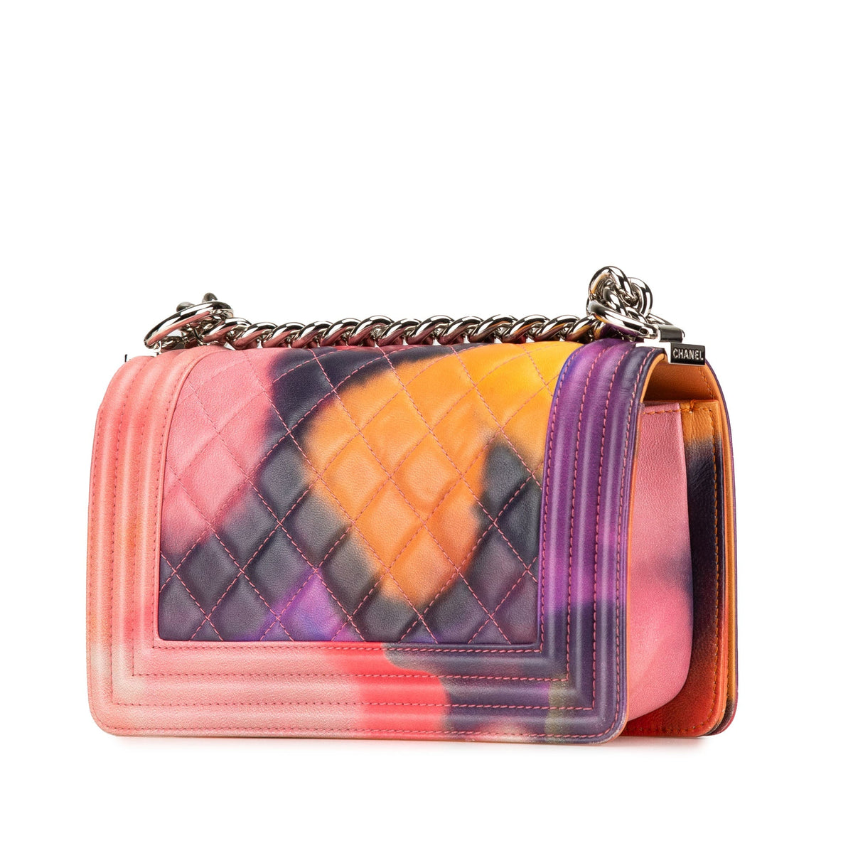 Multicolor Chanel Small Lambskin Flower Power Boy Flap Satchel