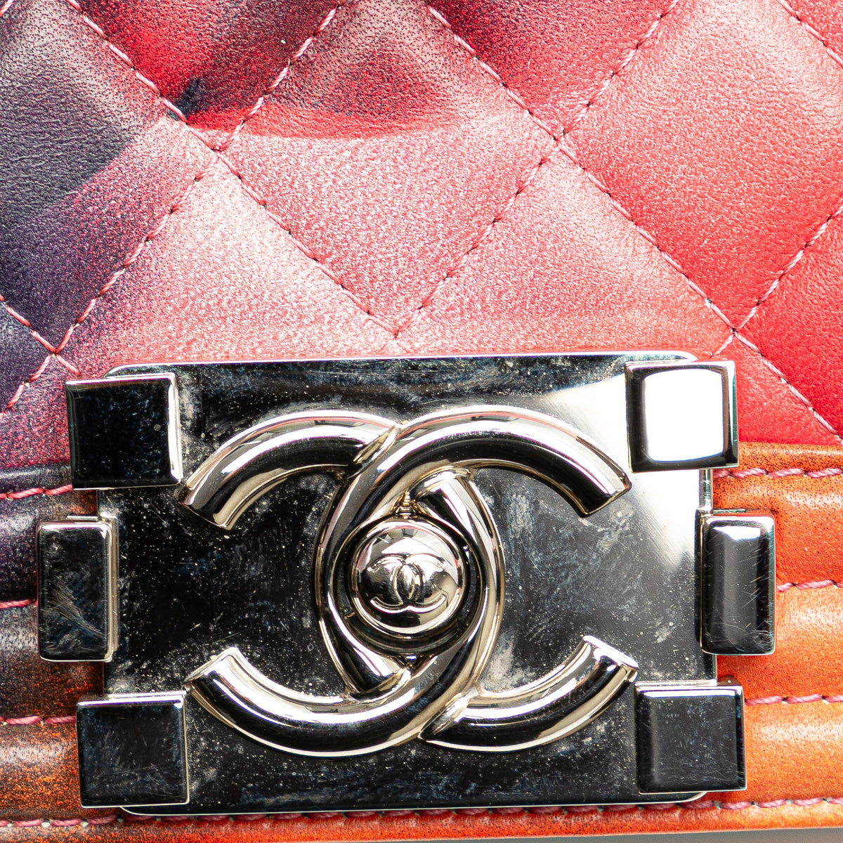 Multicolor Chanel Small Lambskin Flower Power Boy Flap Satchel