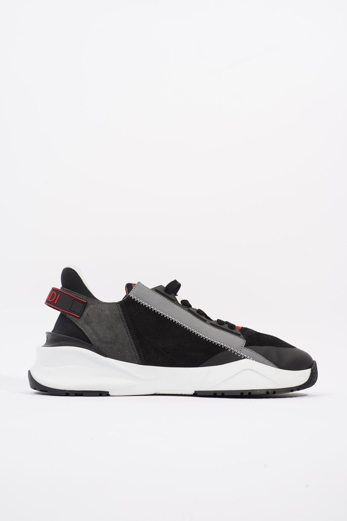 Fendi Flow Black / White / Red Suede EU 42.5 UK 8.5