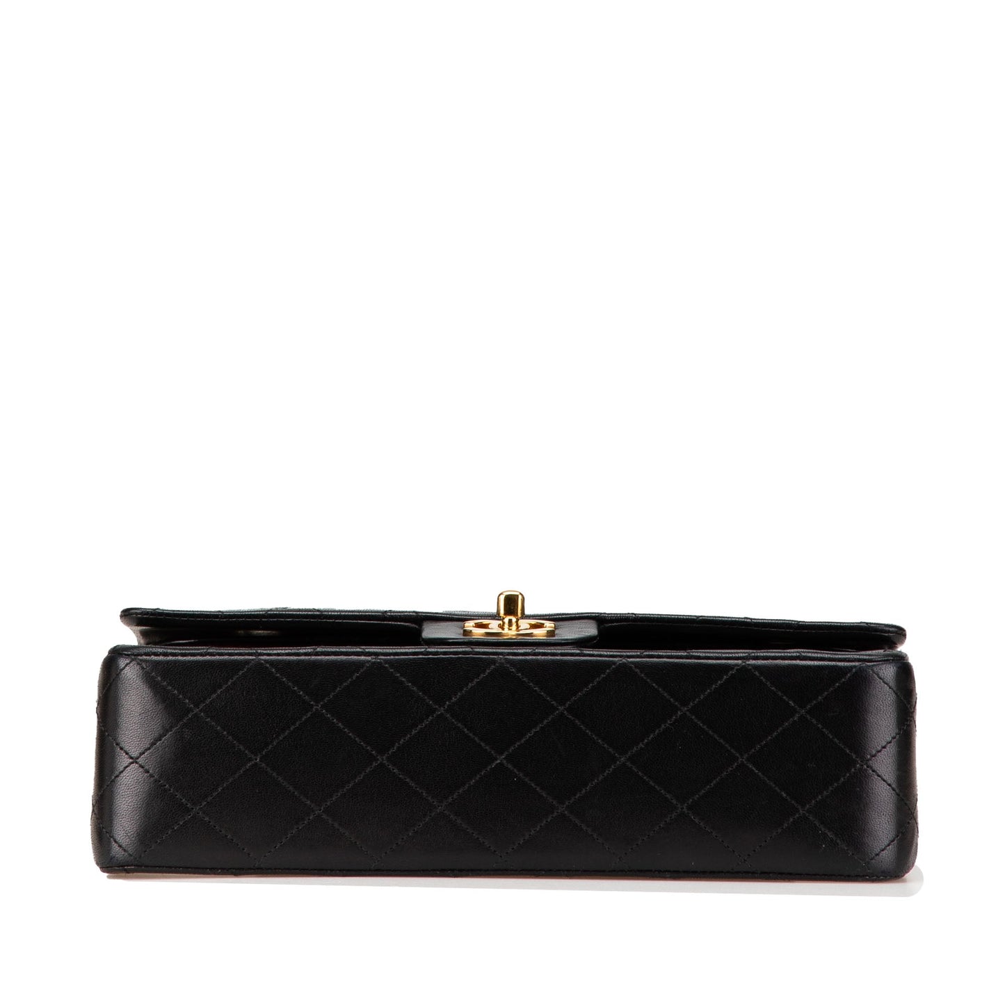 Black Chanel Medium Classic Lambskin Double Flap Shoulder Bag