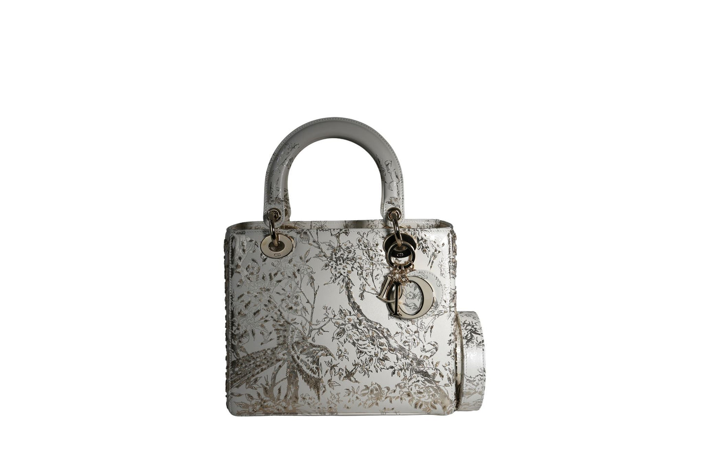 Dior Medium White Embroidered Lady
