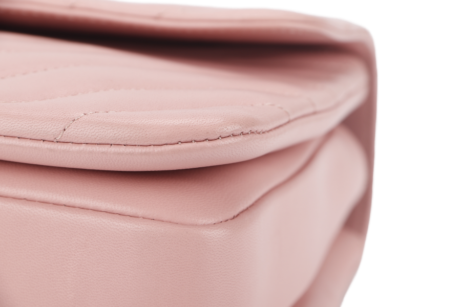 CHANEL TRENDY CC FLAP (2550xxxx) WITH TOP HANDLE MEDIUM PINK LAMBSKIN GOLD HARDWARE WITH DUST COVER