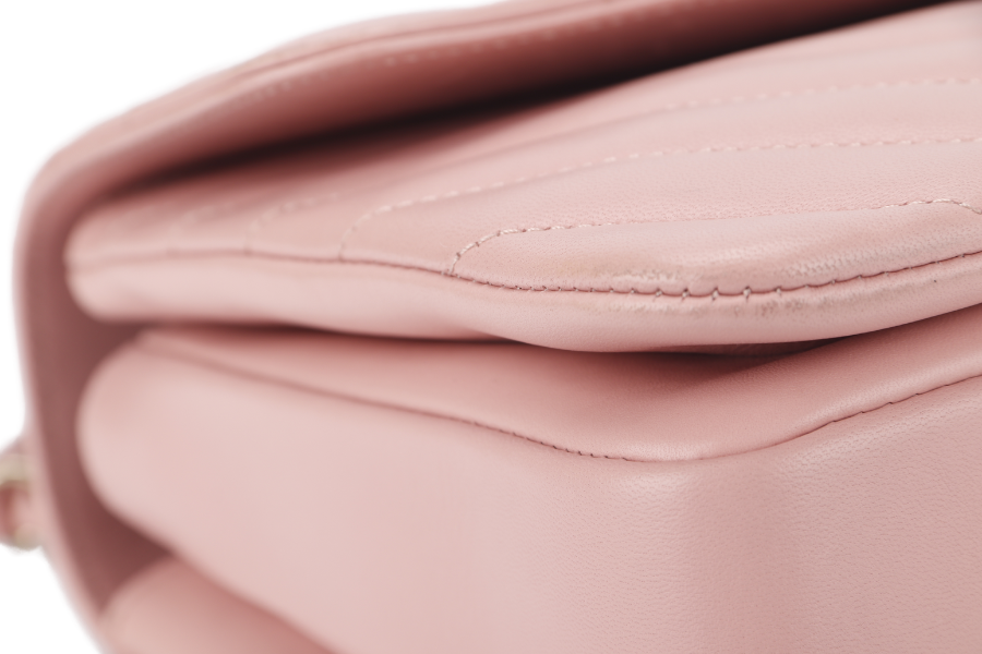 CHANEL TRENDY CC FLAP (2550xxxx) WITH TOP HANDLE MEDIUM PINK LAMBSKIN GOLD HARDWARE WITH DUST COVER