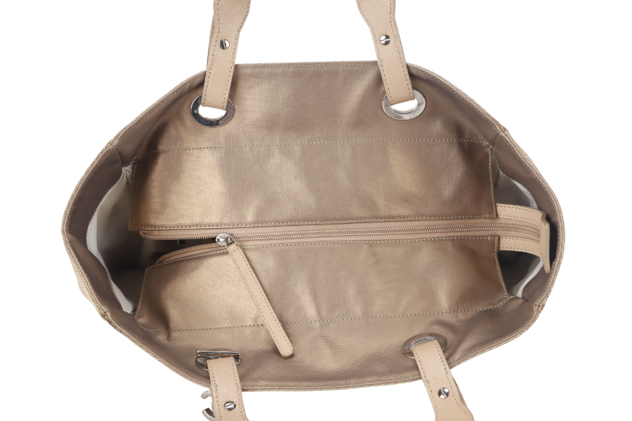 CHANEL PARIS BIARRITZ TOTE BAG (1139xxxx) LARGE GOLD CALFSKIN SILVER HARDWARE NO DUST COVER