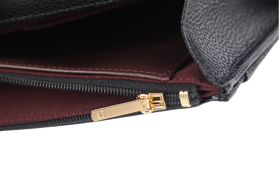 CHANEL WALLET ON CHAIN (JT7Xxxxx) BLACK CAVIAR LEATHER GOLD HARDWARE WITH DUST COVER AND BOX