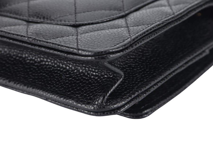 CHANEL WALLET ON CHAIN (JT7Xxxxx) BLACK CAVIAR LEATHER GOLD HARDWARE WITH DUST COVER AND BOX