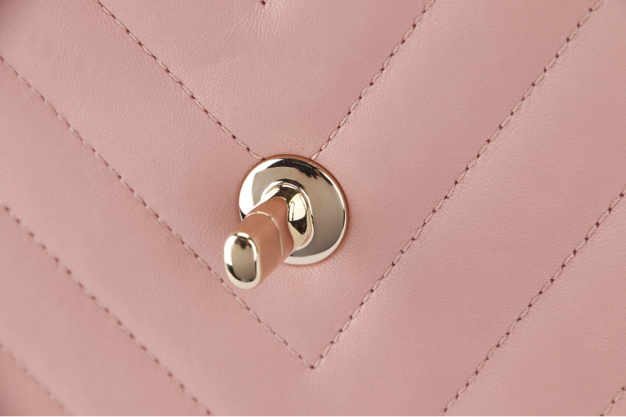 CHANEL TRENDY CC FLAP (2550xxxx) WITH TOP HANDLE MEDIUM PINK LAMBSKIN GOLD HARDWARE WITH DUST COVER