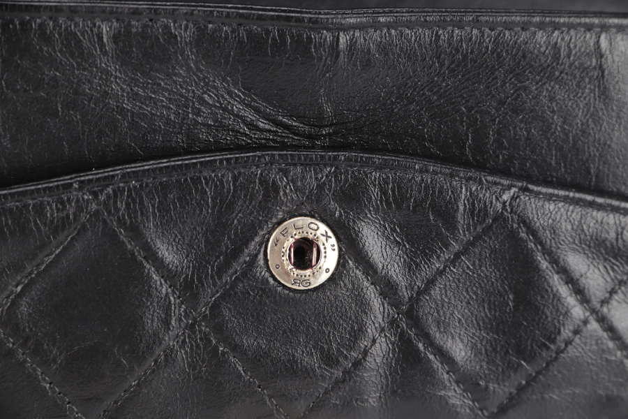 CHANEL VINTAGE CLASSIC DOUBLE FLAP (341xxxx) SMALL BLACK LAMBSKIN LEATHER GOLD HARDWARE NO DUST COVER