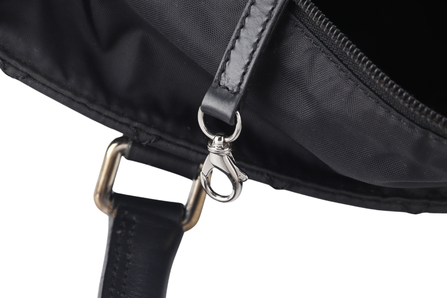 CHANEL PARIS NEW YORK TOTE BAG (1082xxxx) BLACK NYLON SILVER HARDWARE WITH