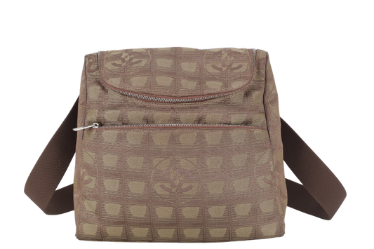CHANEL SPORTS LINE BACKPACK (705xxxx) GREEN CANVAS SILVER HARDWARE WITH  AND DUST COVER