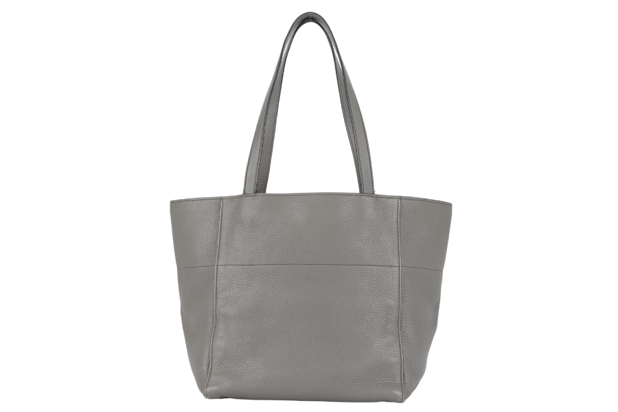 PRADA VITELLO DAINO TOTE BAG (BR5090) GREY LEATHER SILVER HARDWARE NO DUST COVER