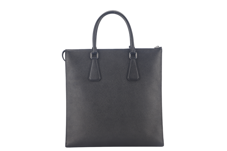PRADA MEDIUM TOTE BAG (2VG079) BLACK SAFFIANO LEATHER SILVER HARDWARE NO DUST COVER