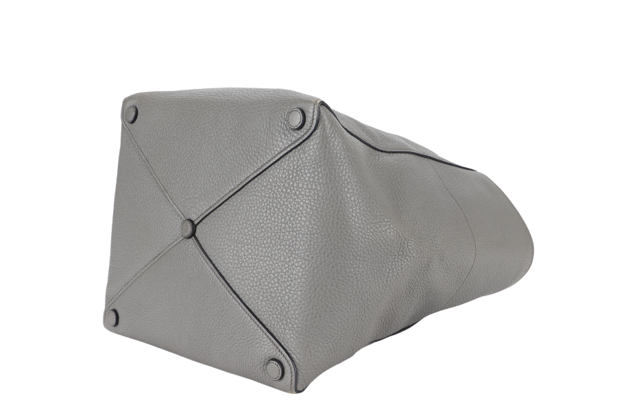 PRADA VITELLO DAINO TOTE BAG (BR5090) GREY LEATHER SILVER HARDWARE NO DUST COVER