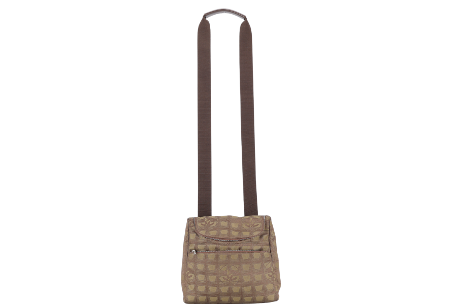 CHANEL SPORTS LINE BACKPACK (705xxxx) GREEN CANVAS SILVER HARDWARE WITH  AND DUST COVER
