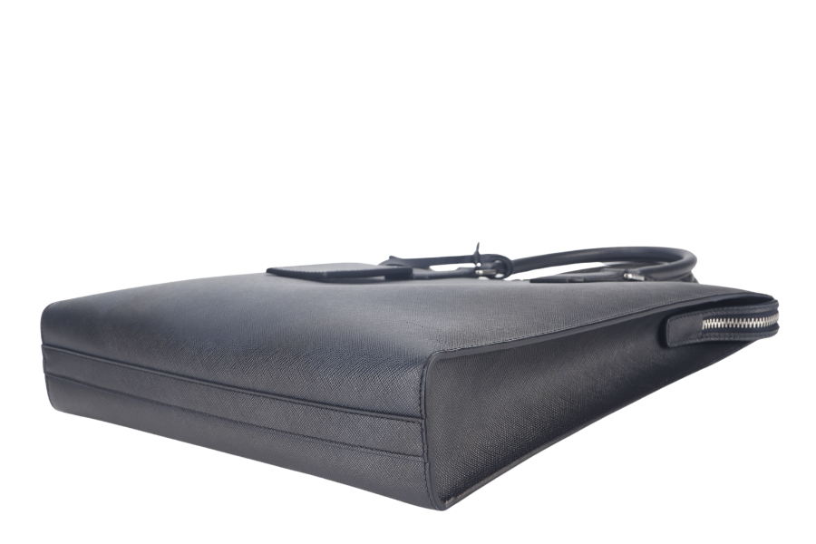 PRADA MEDIUM TOTE BAG (2VG079) BLACK SAFFIANO LEATHER SILVER HARDWARE NO DUST COVER