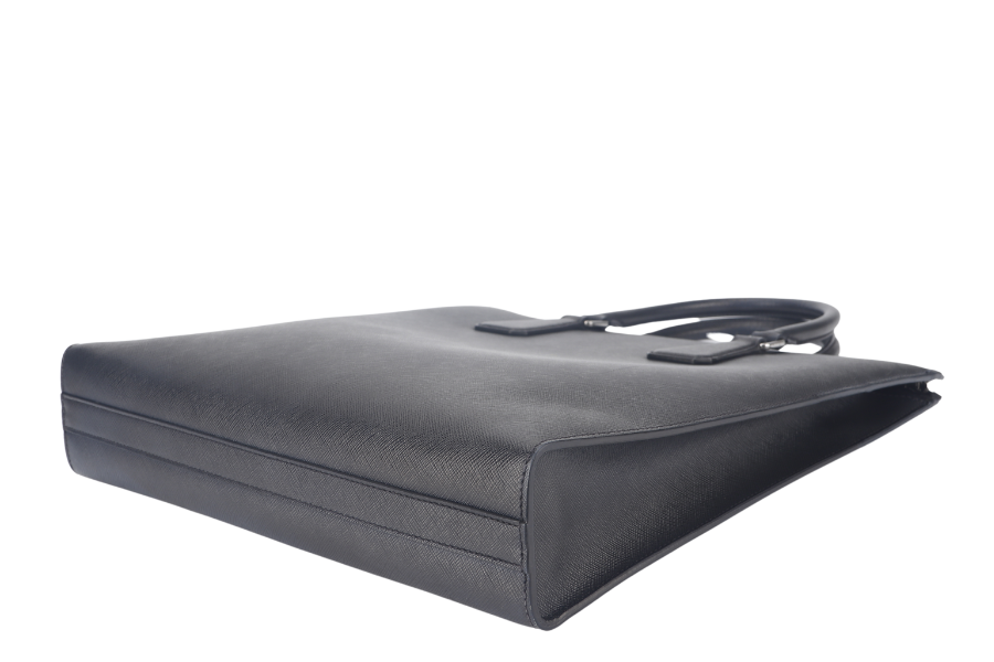 PRADA MEDIUM TOTE BAG (2VG079) BLACK SAFFIANO LEATHER SILVER HARDWARE NO DUST COVER