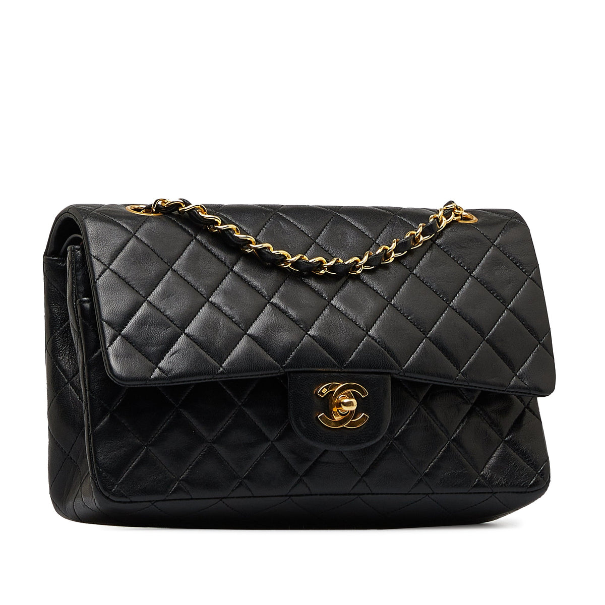 Chanel Medium Classic Lambskin Black Double Flap 1989/91