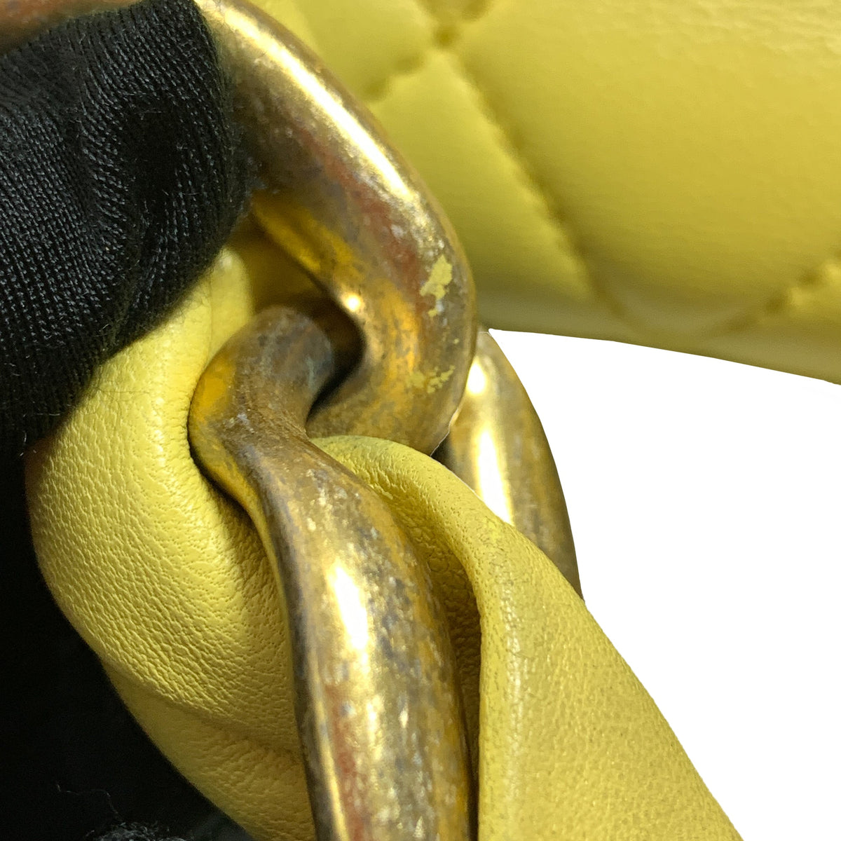 Yellow Chanel Quilted Lambskin Chain Is More Flap Satchel