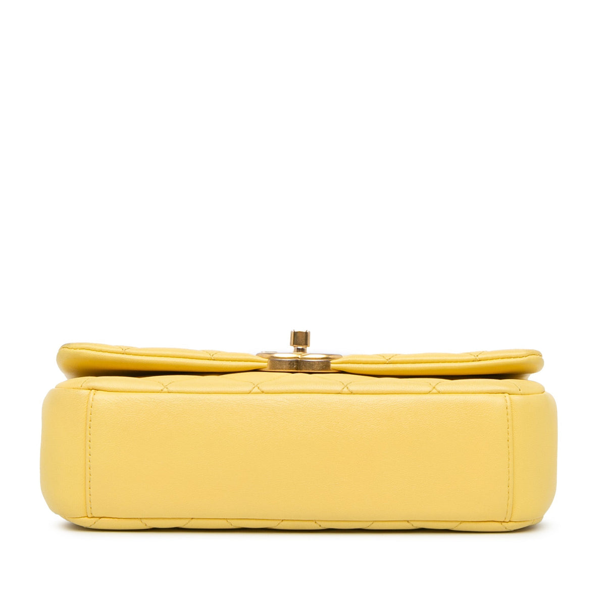 Yellow Chanel Quilted Lambskin Chain Is More Flap Satchel